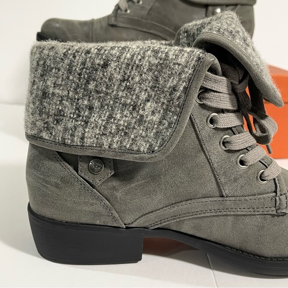 Rocket Dog Taylor Heirloom Fold Down Sweater Cuff Combat Style Ankle Boots - Picture 14 of 16